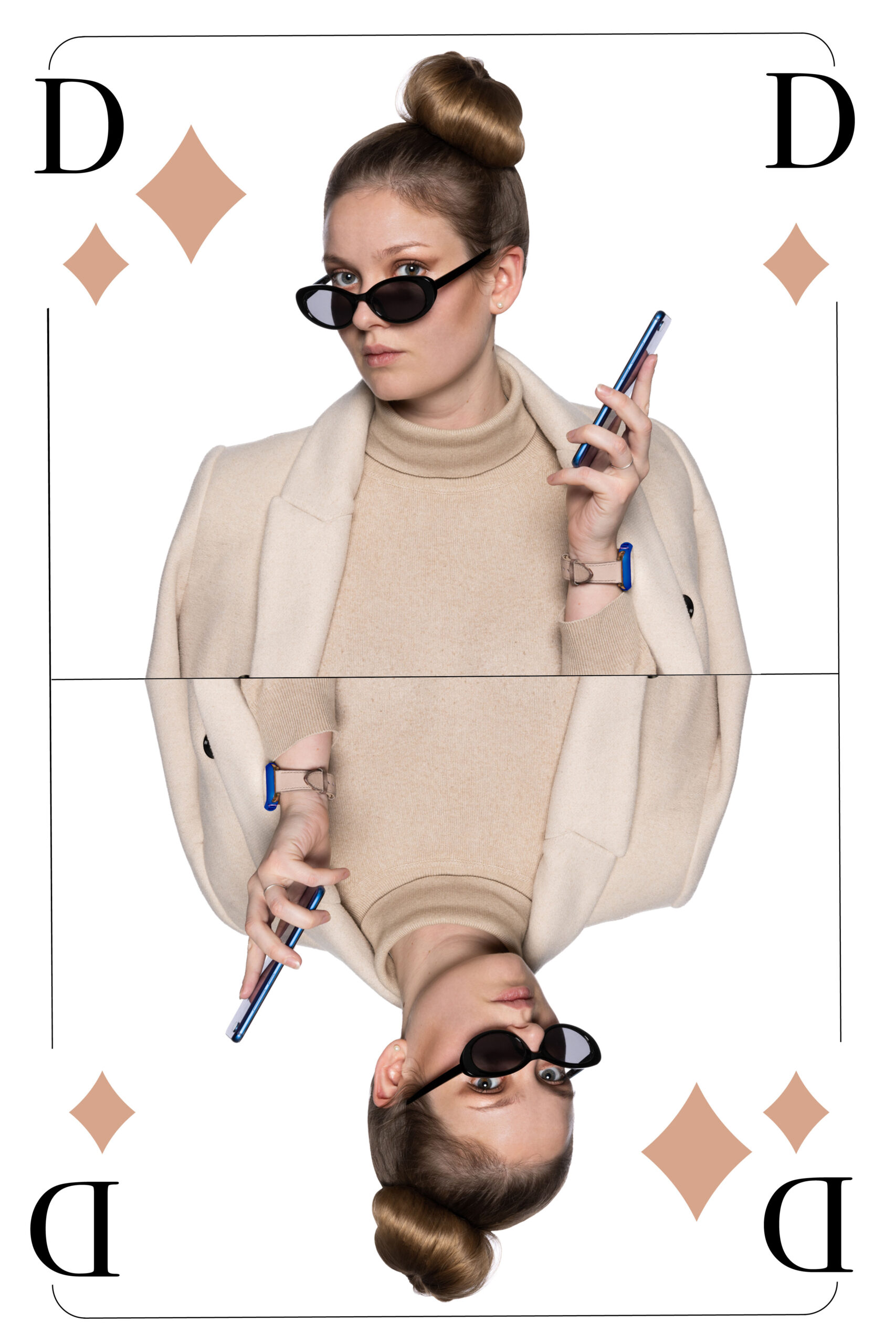 Karo Dame Spielkarte